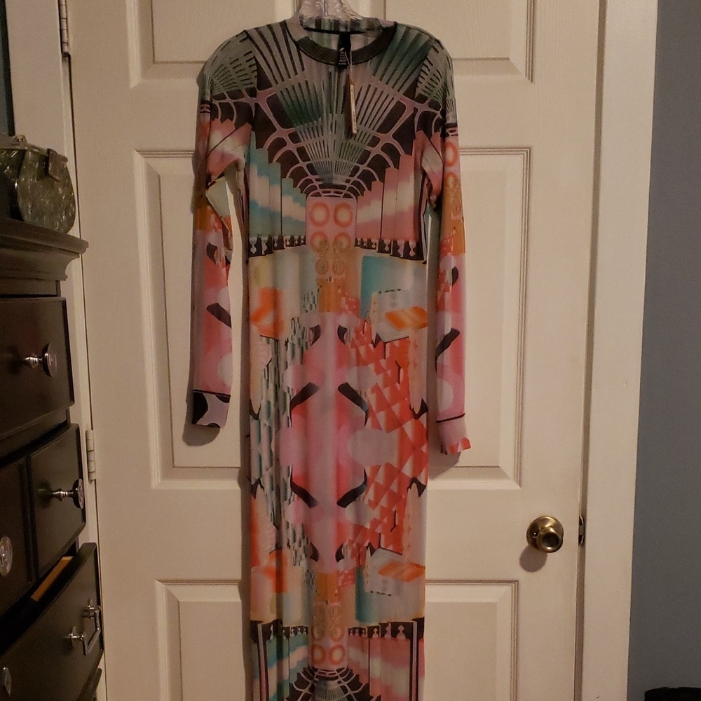SKIMS Summer Mesh Art Deco XL Dress With Long Sleeves